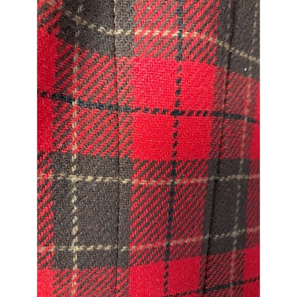 Vintage Liz Red Brown Equestrian Plaid Lined Wool Blend Riding Jacket Blazer 10 - Picture 7 of 12